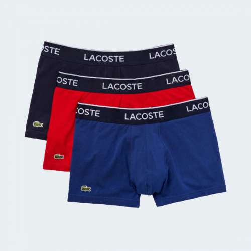 PACK 3 BOXERS LACOSTE 5H3389 NAVY BLUE/RED