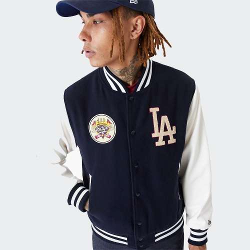 BLUSÃO NEW ERA LOS ANGELES DODGERS LARGE LOGO NAVY/OFF WHITE