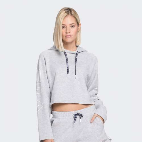 HOODIE FILA LEANNA CROPPED LIGHT GREY MELANGE BROS