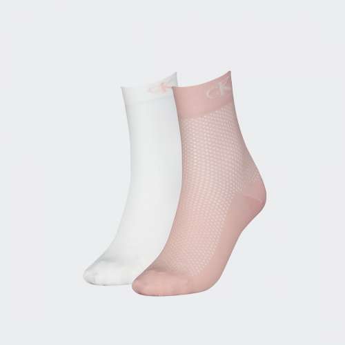 MEIAS CALVIN KLEIN MODERN WASH ROSE PINK/WHITE