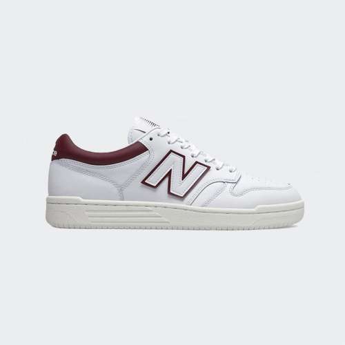 NEW BALANCE 480 WHITE/BURGUNDY