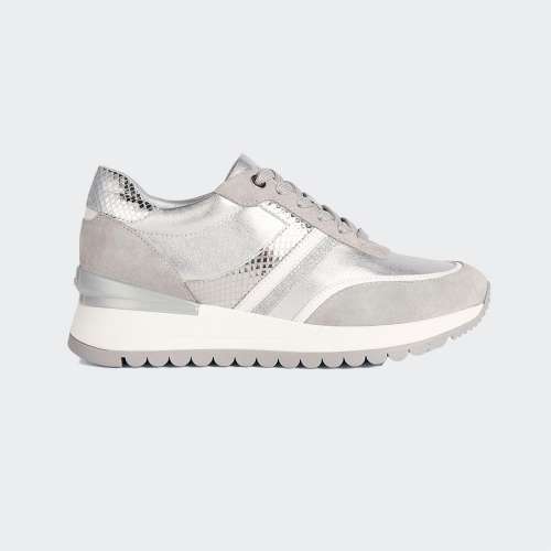 TENIS GEOX DESYA MULHER SILVER/LT GREY