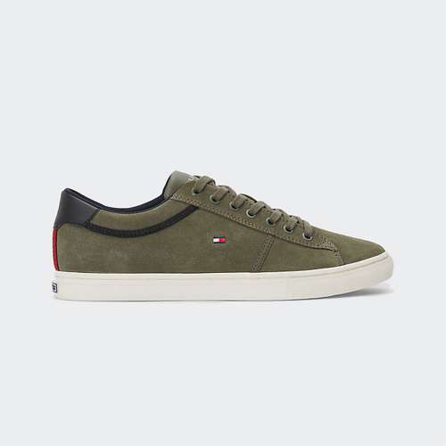 TOMMY ICONIC SUEDE ARMY GREEN
