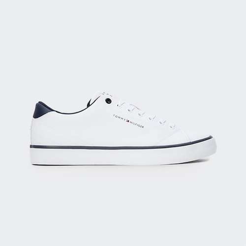 TOMMY HILFIGER LEATHER CONTRAST DETAIL WHITE