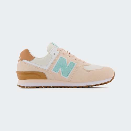 NEW BALANCE 574 J SALMON/AQUA GREEN