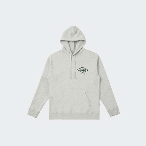 HOODIE/SWEATSHIRT SANJO FLOCKED LOGO GREY