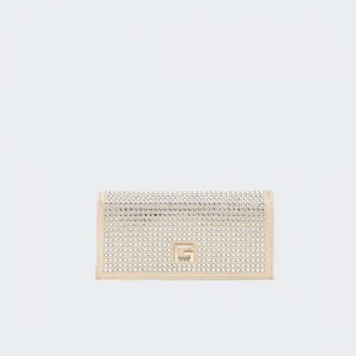 CLUTCH GUESS GILDED GLAMOUR CROSSBODY PALE GOLD