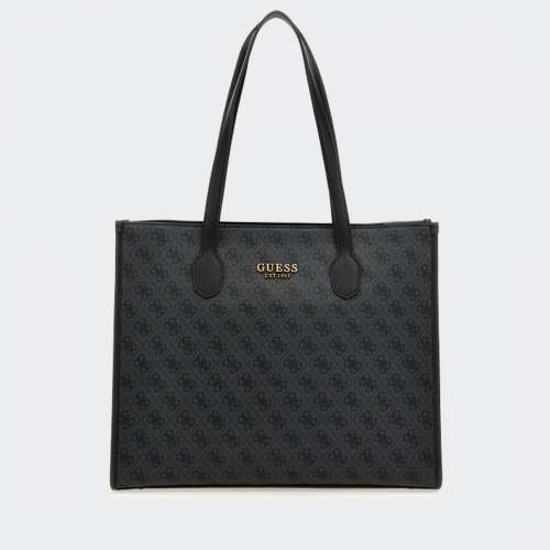 MALA GUESS SILVANA TOTE COAL LOGO