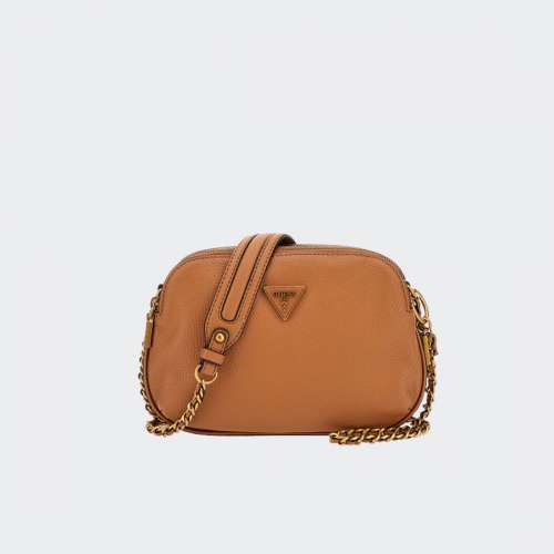MALA GUESS BECCI DOUBLE ZIP CROSSBODY COGNAC