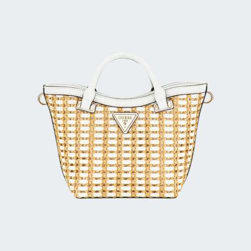 MALA GUESS ATALIA MINI TOTE NATURAL/WHITE