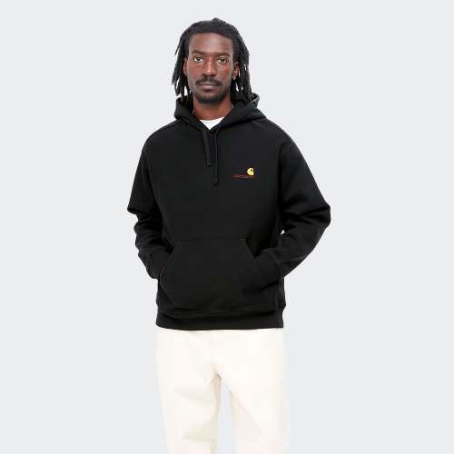 HOODIE CARHARTT WIP AMERICAN SCRIPT BLACK