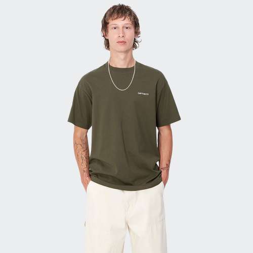 TSHIRT CARHARTT WIP SCRIPT EMBROIDERY CYPRESS/WHITE