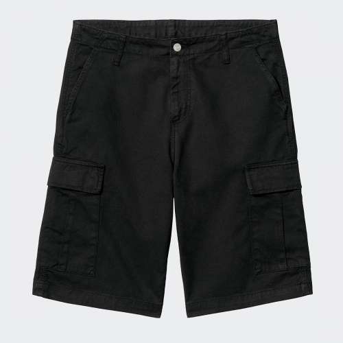 CALÇÕES CARHARTT WIP REGULAR CARGO BLACK GARMENT DYED