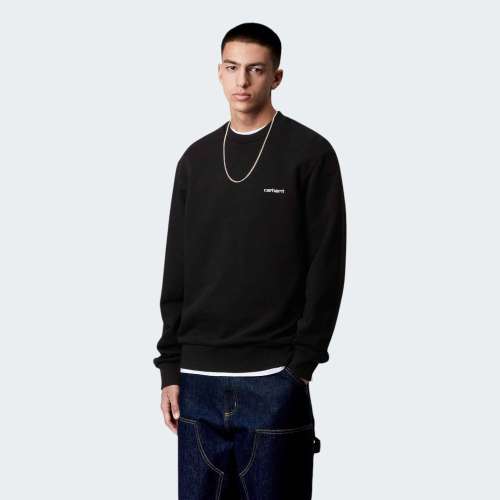 SWEATSHIRT CARHARTT WIP SCRIPT EMBROIDERY BLACK/WHITE