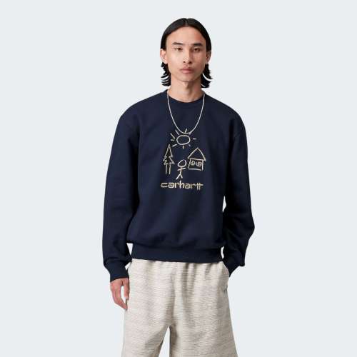 SWEATSHIRT CARHARTT MASTERPIECE AIR FORCE BLUE/DUSTY H BR