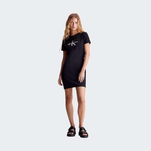 VESTIDO CALVIN KLEIN DIFFUSED BLACK