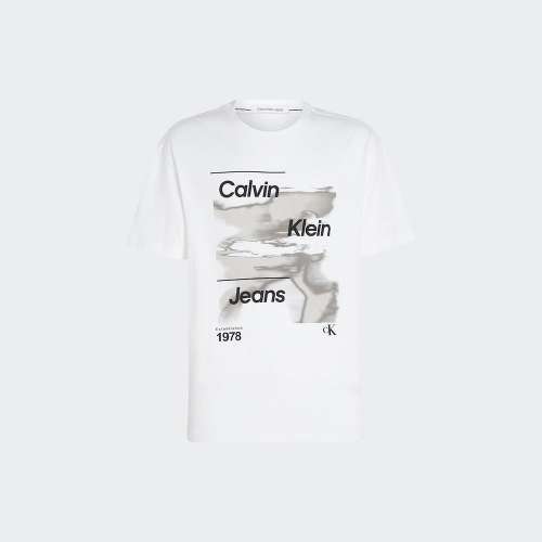 TSHIRT CALVIN KLEIN DIFFUSED LOGO BRIGHT WHITE