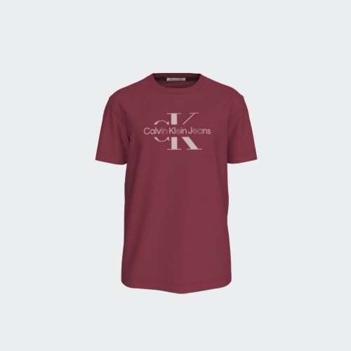 TSHIRT CALVIN KLEIN DISRUPTED OUTLINE GARNET