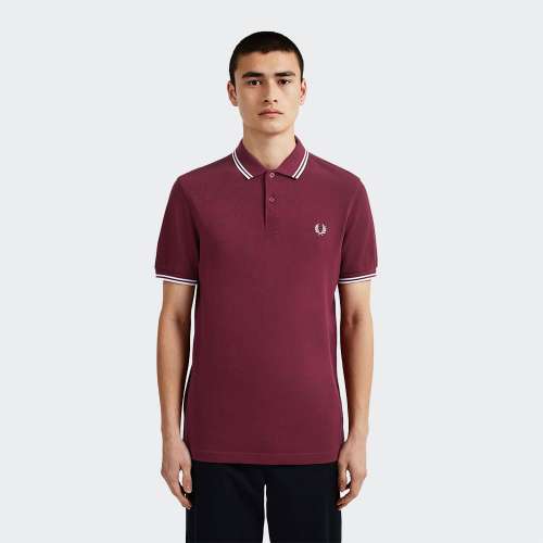 POLO FRED PERRY M3600 PORT/WHITE/WHITE