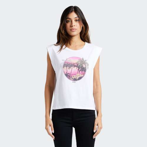 TSHIRT LIU JO MA4332J5003 BCO/ LOS ANGELES