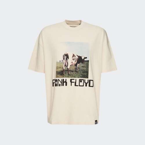 TSHIRT RECOVERED PINK FLOYD COW ALBUM COVER HOMEM ECRU