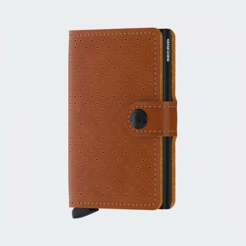 CARTEIRA SECRID MINIWALLET PERFORATED COGNAC