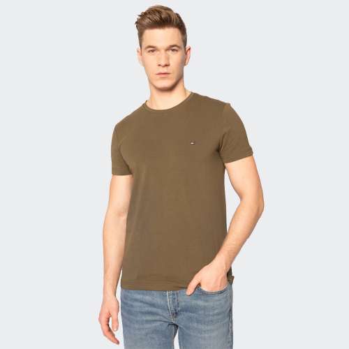 TSHIRT TOMMY HILFIGER STRETCH SLIM FIT ARMY GREEN