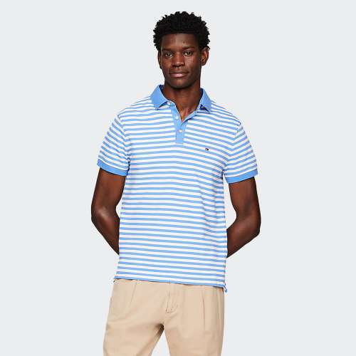 POLO TOMMY HILFIGER 1985 SLIM BLUE SPELL/WHITE