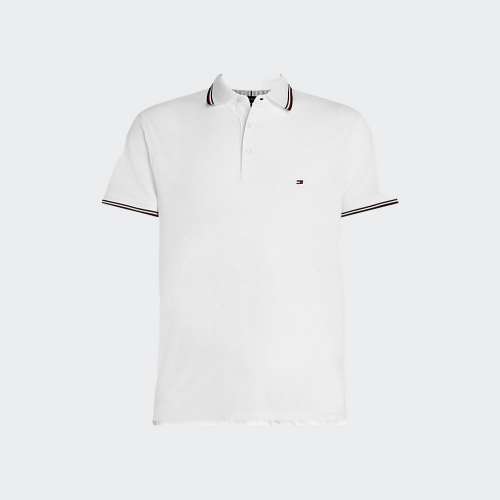 POLO TOMMY HILFIGER TIPPED SLIM WHITE