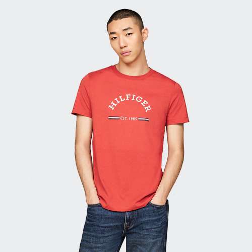 TSHIRT TOMMY HILFIGER LOGO TIPPED TERRA RED