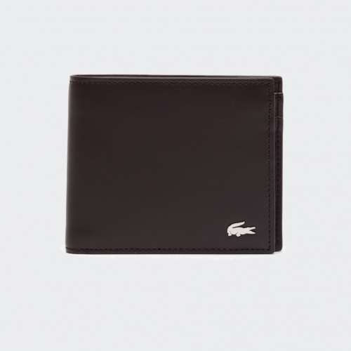 CARTEIRA LACOSTE FITZGERALD DARK BROWN