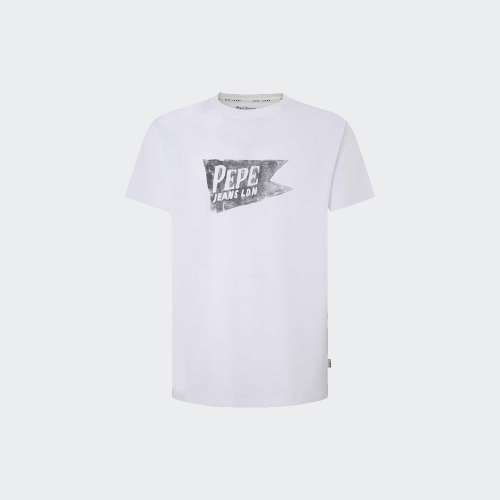 TSHIRT PEPE JEANS SINGLE CARDIFF WHITE