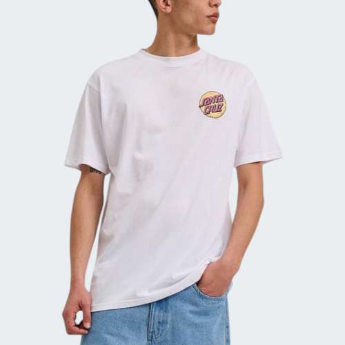 TSHIRT SANTA CRUZ WAGON DOT CHEST WHITE