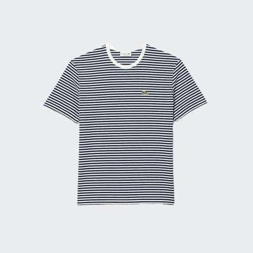 TSHIRT LACOSTE TH9749-00 WHITE/NAVY BLUE