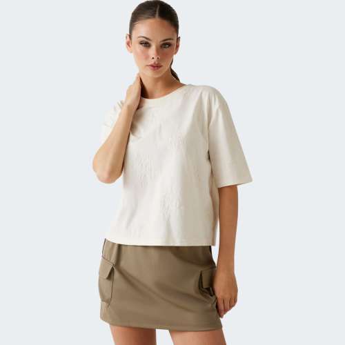 TSHIRT GUESS PEONY AOP EMBROIDERY BOXY