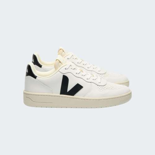 VEJA V-10 LEATHER WHITE/BLACK
