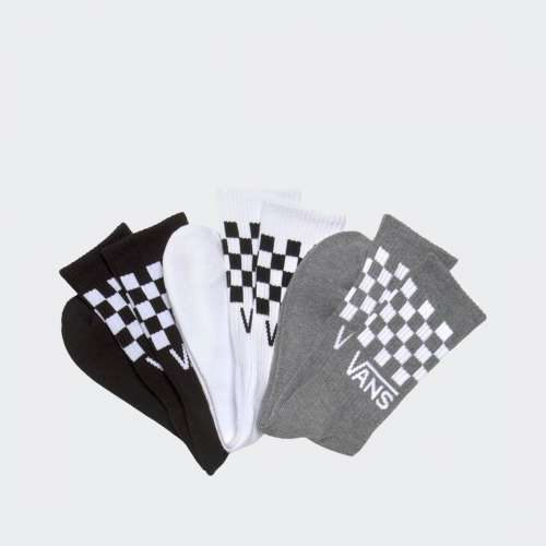 PACK 3 MEIAS VANS CLASSIC CHECK BLACK/WHITE