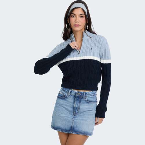 CAMISOLA GUESS LS HALF ZIP CABLE