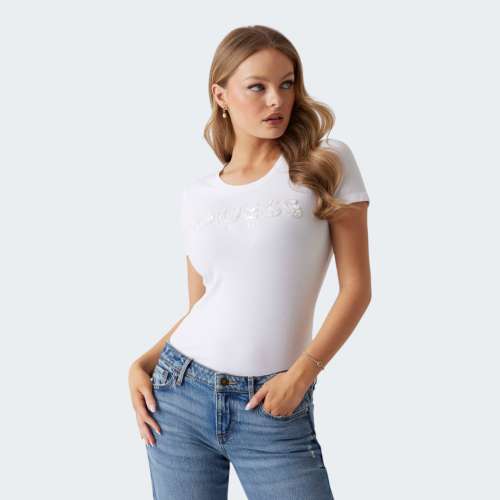 T-SHIRT GUESS CN SS LOGO SEGQUINS G011