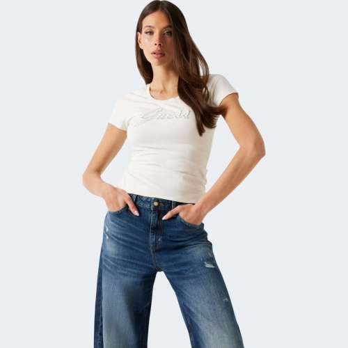 TSHIRT GUESS CN SS EMBRO SCRIPT LOGO