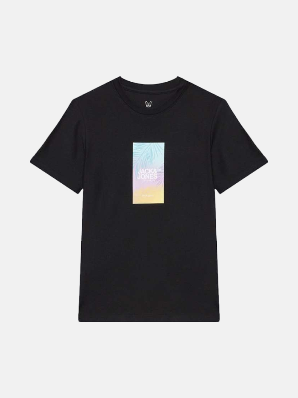 TSHIRT JACK & JONES ARUBA SUNSET BRANDING BLACK