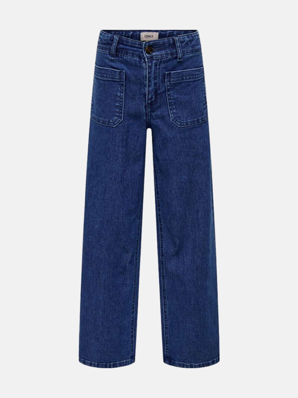 CALÇAS ONLY KOGSYLVIE WIDE LEG FRONT POCKET DNM MEDIUM BLUE DENIM