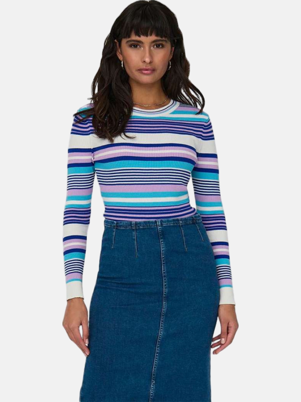 CAMISOLA ONLY ONLMELEKA CROPPED STRIPE CDVIOLET/SURFBLUE