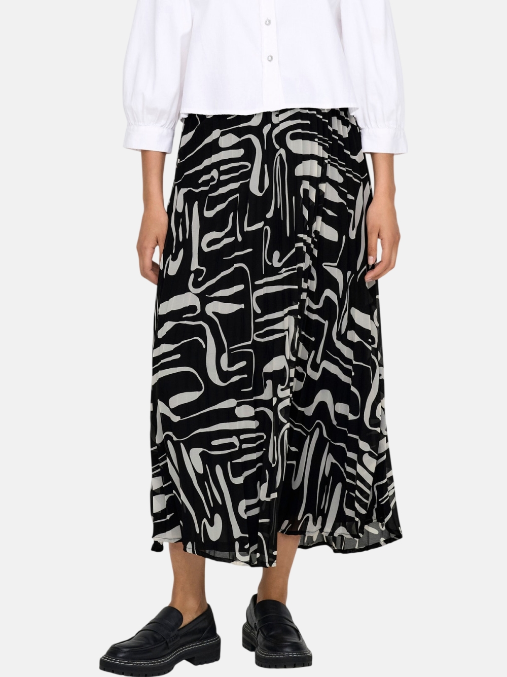 SAIA ONLY ONLSTAR LIFE PLISSE LONG SKIRT WVN
