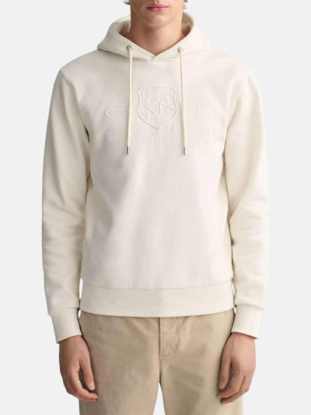 HOODIE GANT EMBOSSED CREAM
