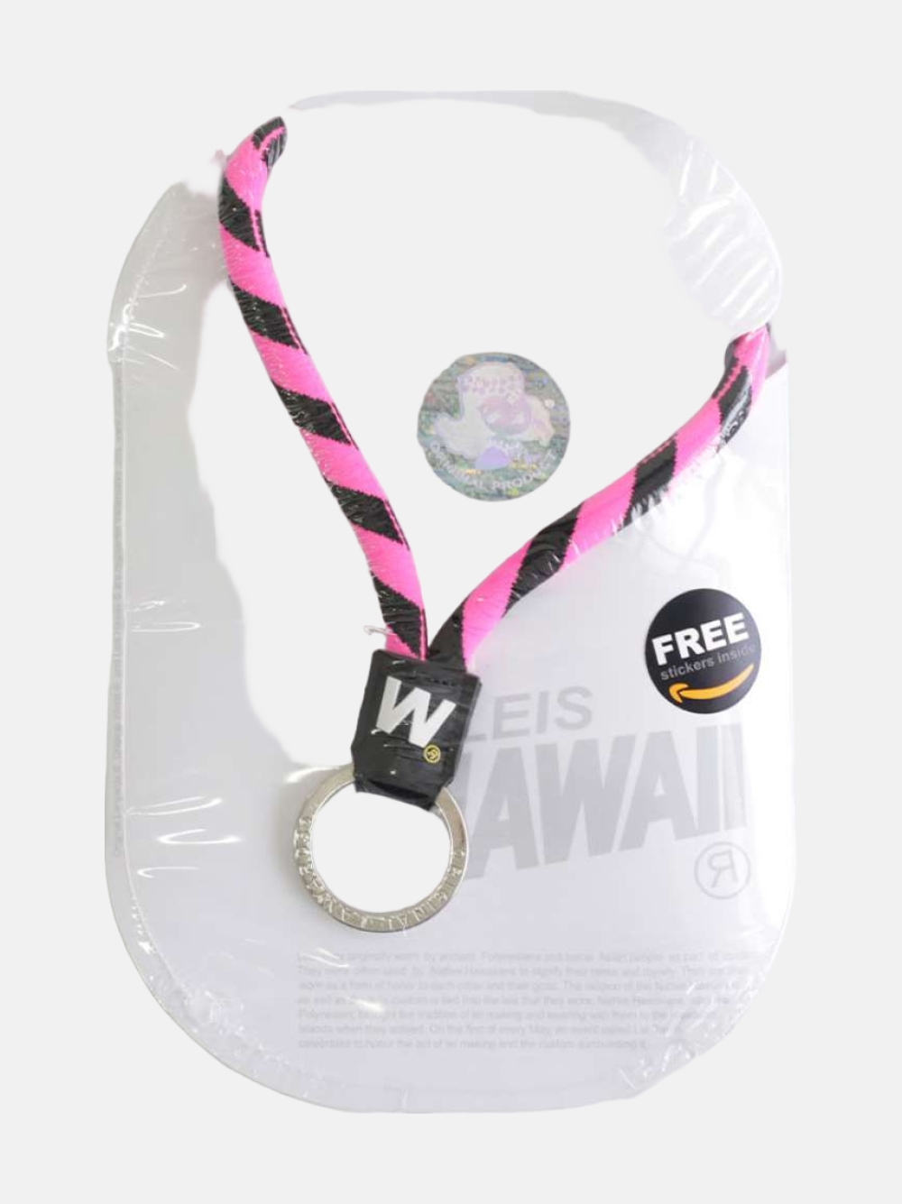 LANYARD ORIGINAL WORLD LEIS HAWAII PRETO/ROSA