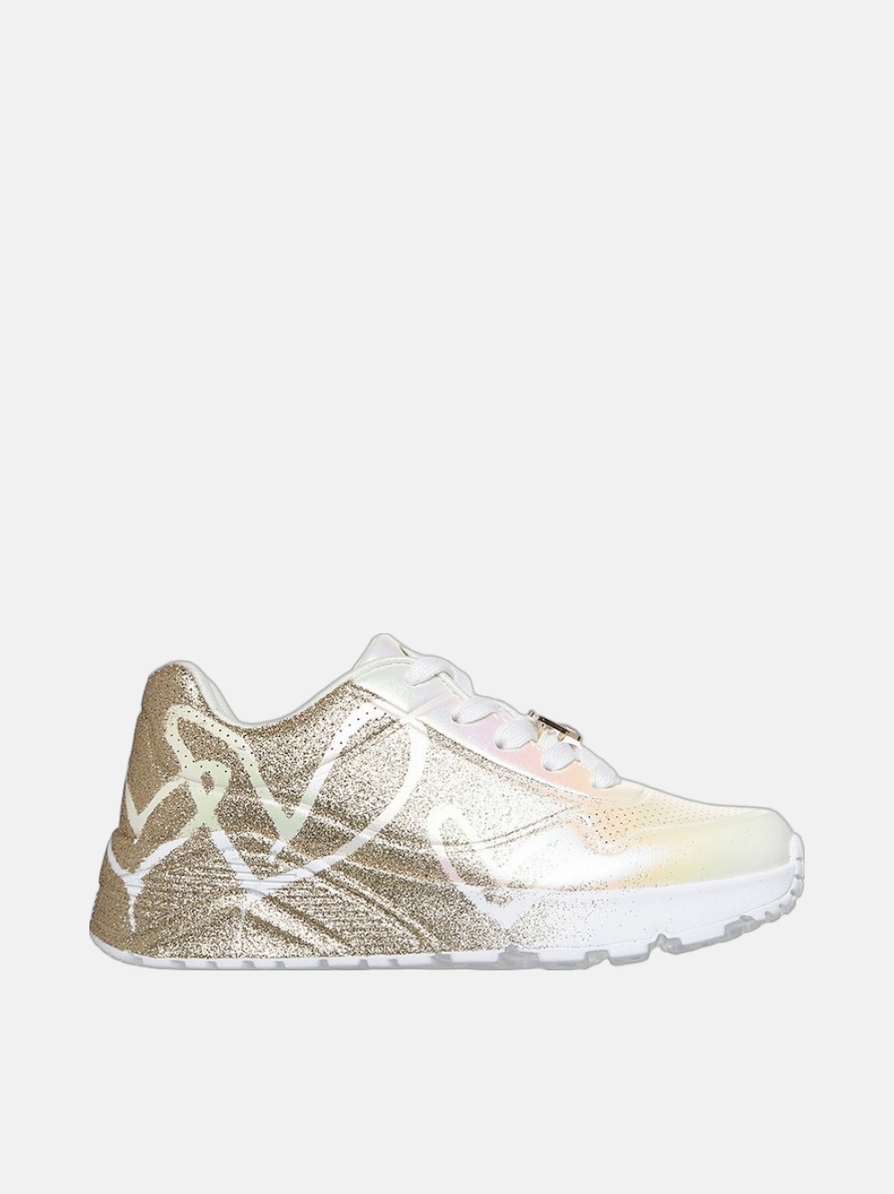 SKECHERS UNO LITE WHITE/GOLD