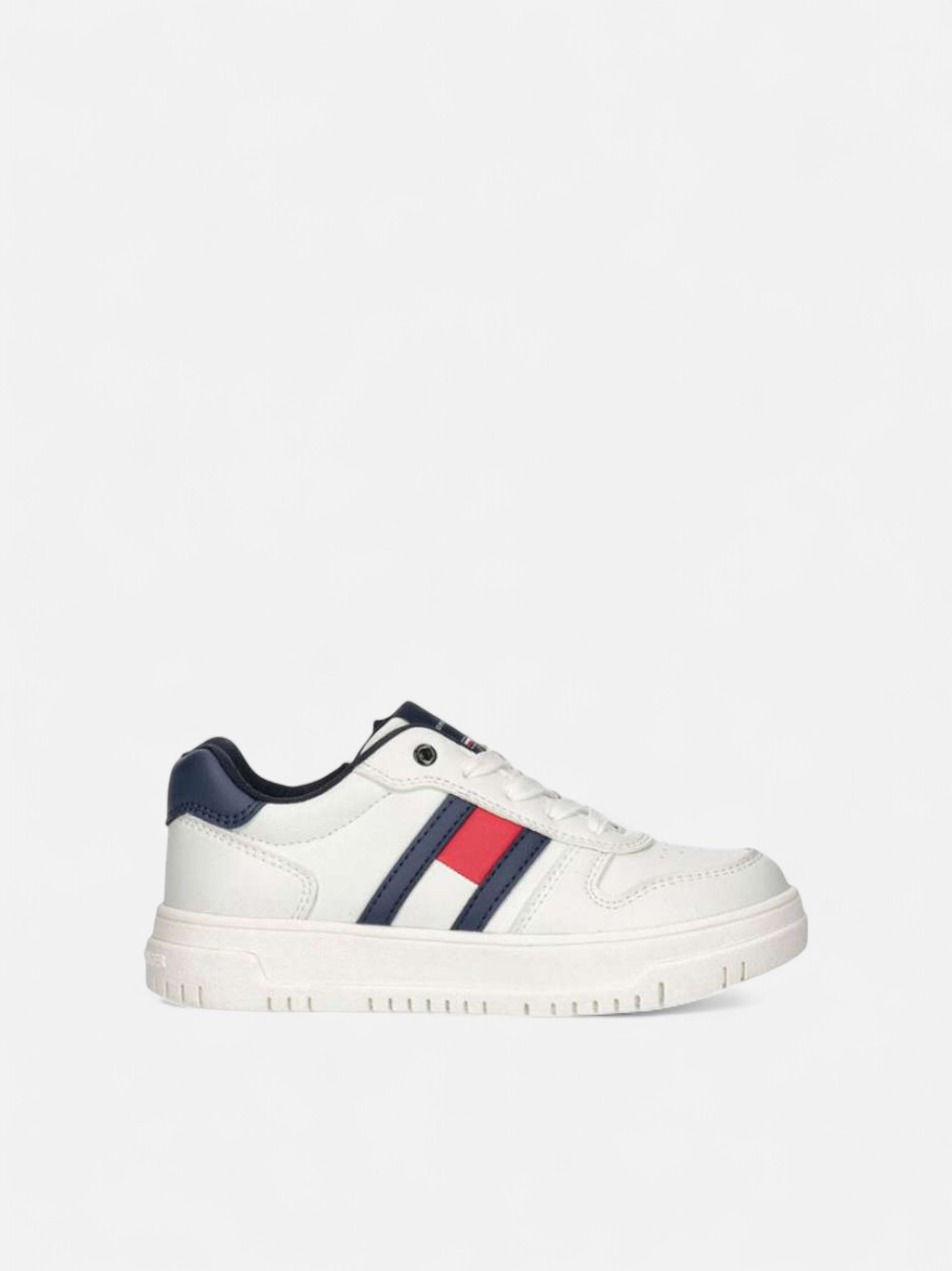 TOMMY HILFIGER FLAG LOW TOP LACE UP OFF WHITE/BLUE