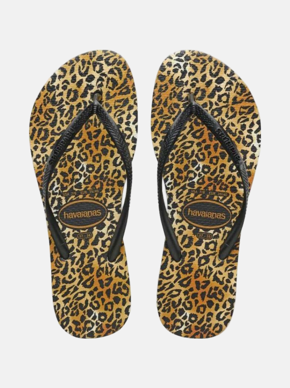 HAVAIANAS SLIM LEOPARD BLACK