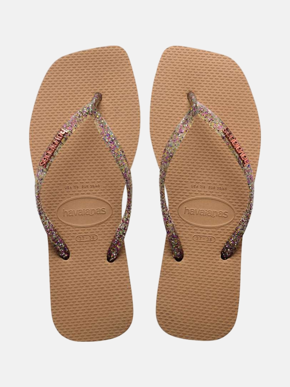 HAVAIANAS SQUARE LOGO METALLIC ROSE GOLD